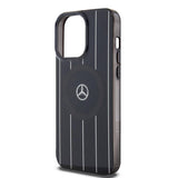 Apple iPhone 15 Pro Kılıf Mercedes Benz Orjinal Lisanslı M-safe Şarj Özellikli Çift Katmanlı Paralel Çizgi Desenli Kapak
