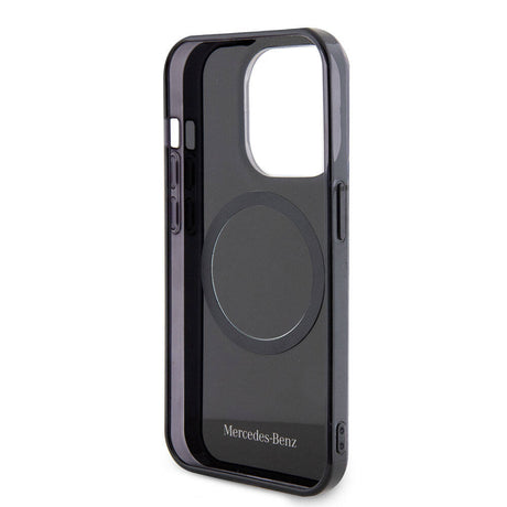 Apple iPhone 15 Pro Kılıf Mercedes Benz Orjinal Lisanslı M-safe Şarj Özellikli Çift Katmanlı Paralel Çizgi Desenli Kapak