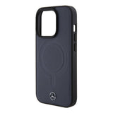 Apple iPhone 15 Pro Kılıf Mercedes Benz Orjinal Lisanslı M-safe Şarj Özellikli Metal Yıldız Logolu Pürüzsüz Deri Kapak