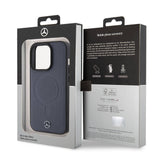 Apple iPhone 15 Pro Kılıf Mercedes Benz Orjinal Lisanslı M-safe Şarj Özellikli Metal Yıldız Logolu Pürüzsüz Deri Kapak