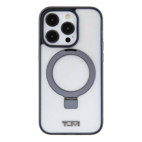 Apple iPhone 15 Pro Kılıf TUMI Orjinal Lisanslı M-safe Şarj Özellikli Metal Logolu Ring Standlı Silikon Kapak