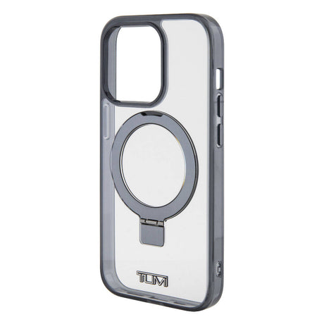 Apple iPhone 15 Pro Kılıf TUMI Orjinal Lisanslı M-safe Şarj Özellikli Metal Logolu Ring Standlı Silikon Kapak