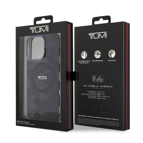 Apple iPhone 15 Pro Kılıf TUMI Orjinal Lisanslı M-safe Şarj Özellikli PC TPU Çift Katmanlı Kamuflaj Desenli Kapak