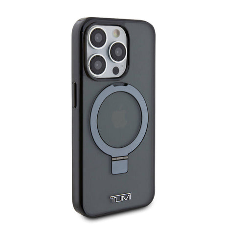 Apple iPhone 15 Pro Kılıf TUMI Orjinal Lisanslı M-safe Şarj Özellikli PC TPU Metal Logolu Ring Standlı Kapak
