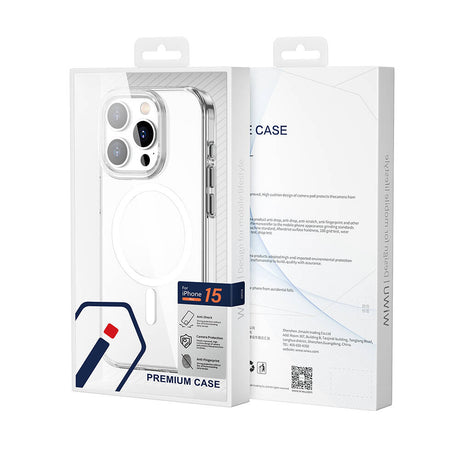 Apple iPhone 15 Pro Kılıf Wiwu BC-022 M-safe Şarj Özellikli Şeffaf Transparan Kapak