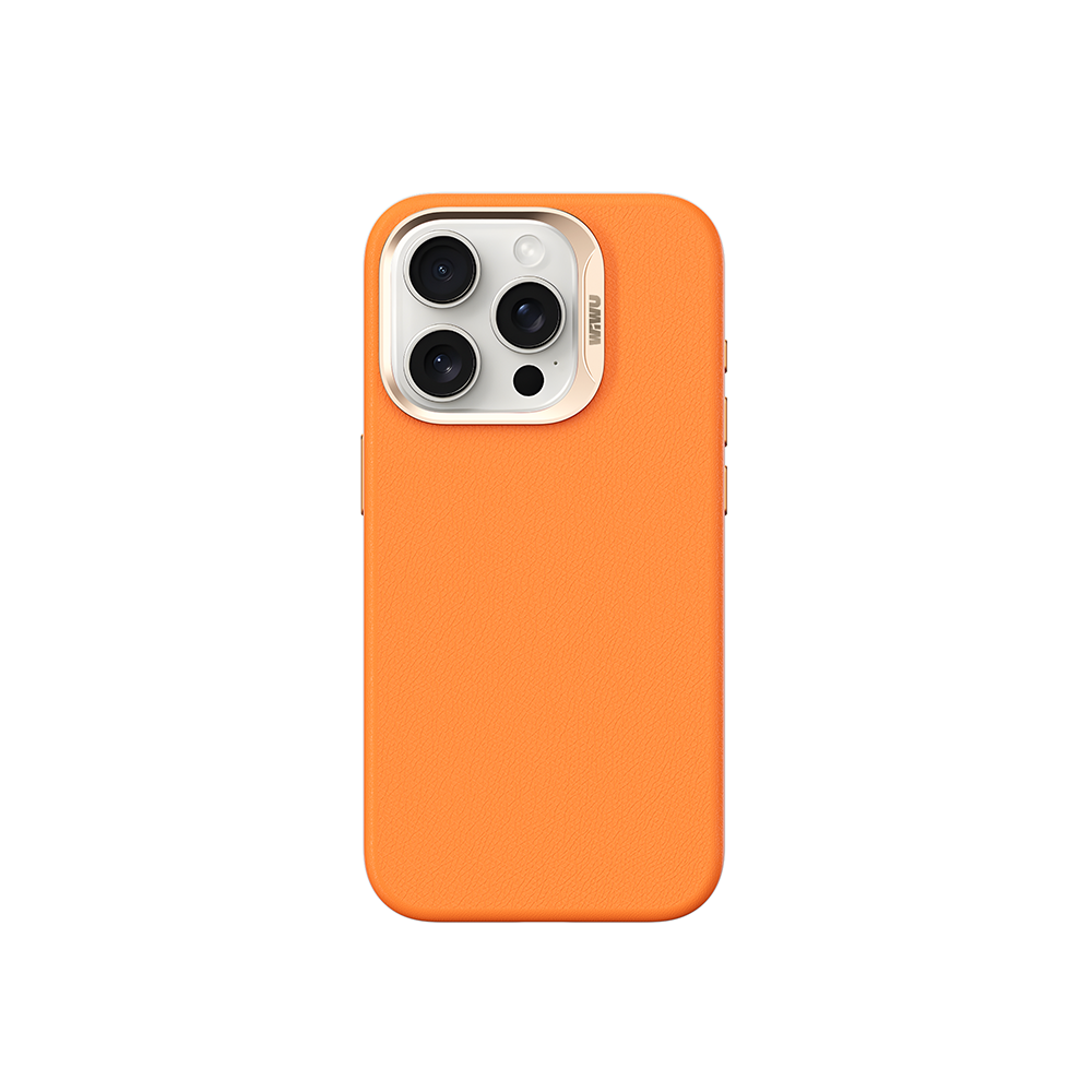 Apple iPhone 15 Pro Kılıf Wiwu SP-019 M-safe Şarj Özellikli Vegan Leather Deri Kapak