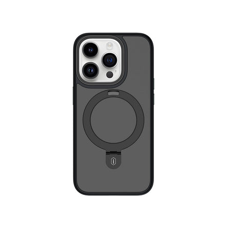 Apple iPhone 15 Pro Max Kılıf Wiwu ZMM-010 M-safe Şarj Özellikli Mat Arka Yüzey Standlı Kapak