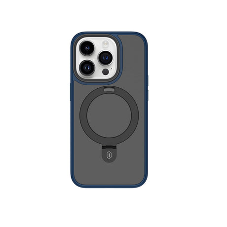 Apple iPhone 15 Pro Kılıf Wiwu ZMM-010 M-safe Şarj Özellikli Mat Arka Yüzey Standlı Kapak