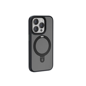 Apple iPhone 15 Pro Kılıf Wiwu ZMM-010 M-safe Şarj Özellikli Mat Arka Yüzey Standlı Kapak