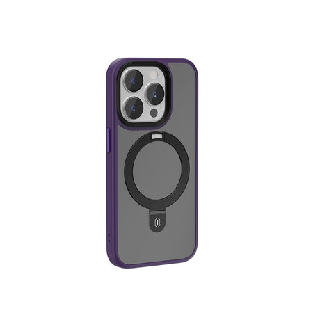 Apple iPhone 15 Pro Kılıf Wiwu ZMM-010 M-safe Şarj Özellikli Mat Arka Yüzey Standlı Kapak