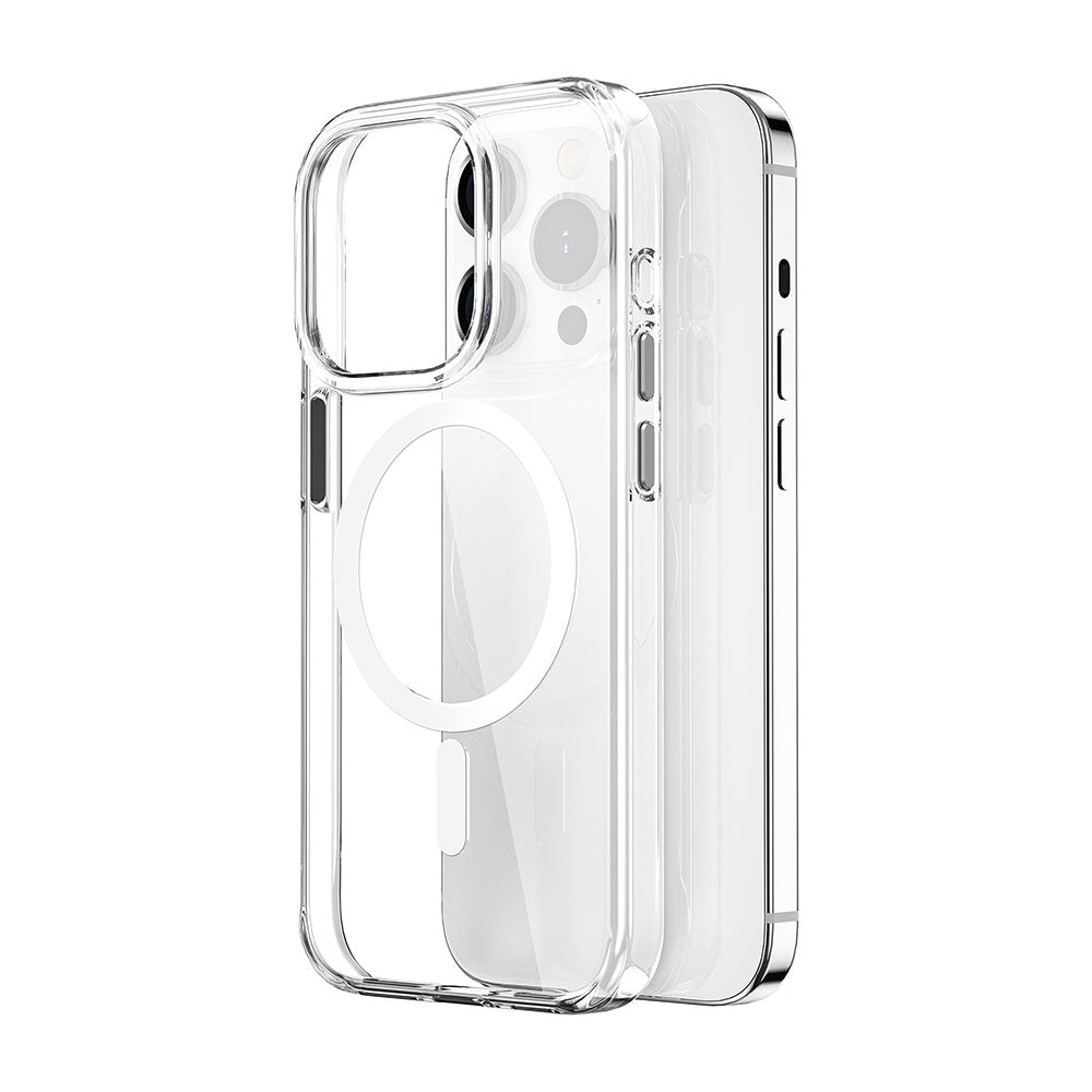 Apple iPhone 15 Pro Kılıf Wiwu ZYS-013 M-safe Şarj Özellikli Renkli Kamera Çerçeveli Şeffaf Jelly Kapak