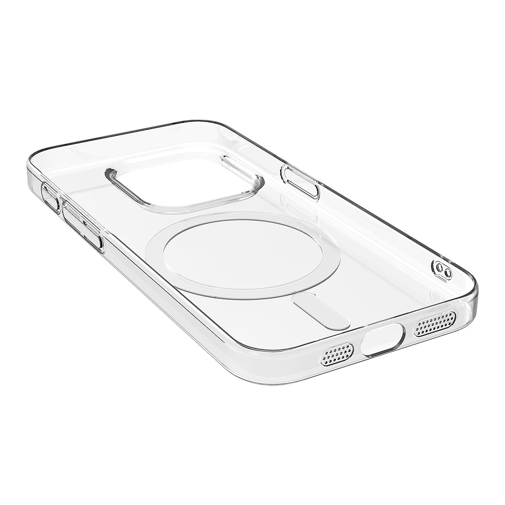Apple iPhone 15 Pro Max Kamera Korumalı M-Safe Şarj Özellikli Şeffaf Zore London Sert PC Kapak