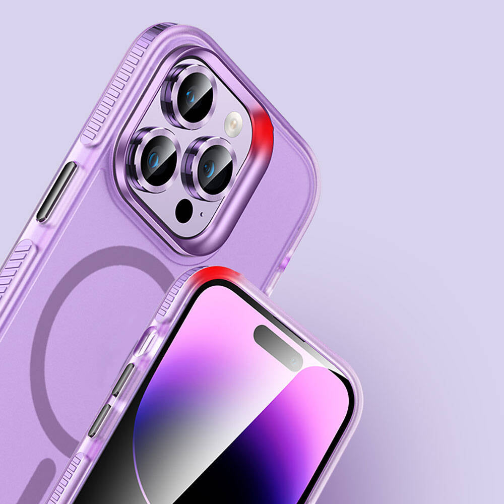 Apple iPhone 15 Pro Max Kılıf Airbagli M-safe Wireless Şarj Özellikli Lens Koruyuculu Zore Klaptika Kapak