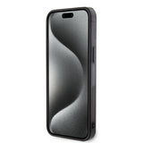 Apple iPhone 15 Pro Max Kılıf AMG Orjinal Lisanslı Çift Katmanlı Küçük Logolu Dörtgen Şerit Desenli Kapak