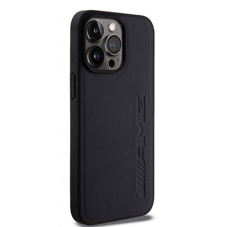 Apple iPhone 15 Pro Max Kılıf AMG Orjinal Lisanslı M-safe Şarj Özellikli Deri Sıcak Damgalı Kapak