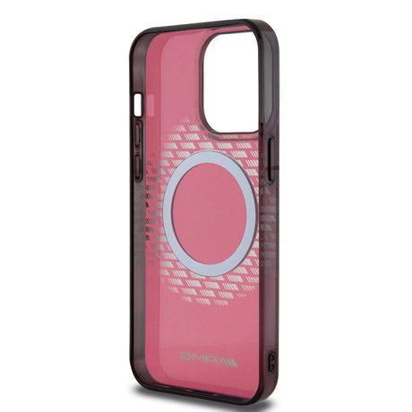 Apple iPhone 15 Pro Max Kılıf AMG Orjinal Lisanslı M-safe Şarj Özellikli Eşkenar Dörtgen Desenli Transparan Kapak
