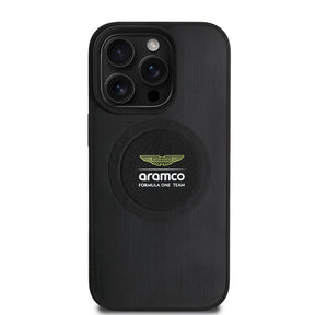 Apple iPhone 15 Pro Max Kılıf Aston Martin Orjinal Lisanslı M-safe Şarj Özellikli Aluminyum Arka Yüzeyli Formula One Team Baskılı Kapak