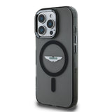 Apple iPhone 15 Pro Max Kılıf Aston Martin Orjinal Lisanslı M-safe Şarj Özellikli IML Baskı Logolu Metal Düğmeli Kapak