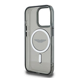 Apple iPhone 15 Pro Max Kılıf Aston Martin Orjinal Lisanslı M-safe Şarj Özellikli IML Baskı Logolu Metal Düğmeli Kapak