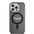 Apple iPhone 15 Pro Max Kılıf Aston Martin Orjinal Lisanslı M-safe Şarj Özellikli IML Baskı Logolu Metal Düğmeli Kapak