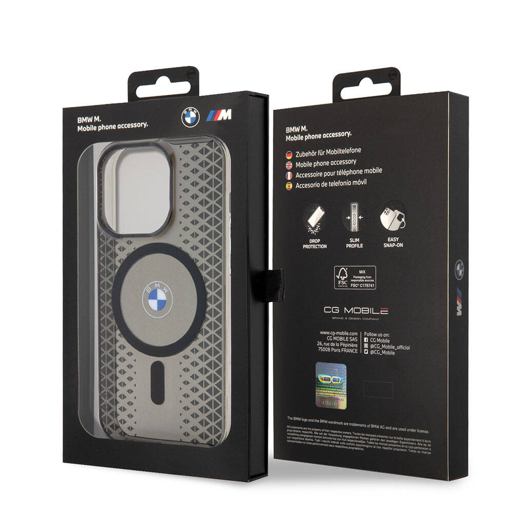 Apple iPhone 15 Pro Max Kılıf BMW M-safe Şarj Özellikli Transparan IML Signature Orjinal Lisanslı Kapak