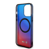 Apple iPhone 15 Pro Max Kılıf BMW M-safe Şarj Özellikli Transparan Renk Geçişli Dizayn Orjinal Lisanslı Kapak
