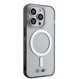 Apple iPhone 15 Pro Max Kılıf BMW M-safe Şarj Özellikli Transparan Silver Ring Orjinal Lisanslı Kapak