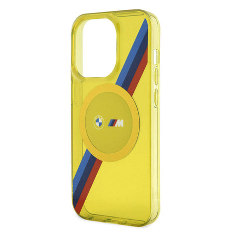 Apple iPhone 15 Pro Max Kılıf BMW M-safe Şarj Özellikli Transparan Tricolor Stripes Orjinal Lisanslı Kapak