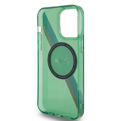 Apple iPhone 15 Pro Max Kılıf BMW M-safe Şarj Özellikli Transparan Tricolor Stripes Orjinal Lisanslı Kapak