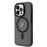 Apple iPhone 15 Pro Max Kılıf BMW Orjinal Lisanslı M-safe Şarj Özellikli IML Baskı Logolu Buzlu Mat Kapak