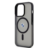 Apple iPhone 15 Pro Max Kılıf BMW Orjinal Lisanslı M-safe Şarj Özellikli IML Baskı Logolu Buzlu Mat Kapak