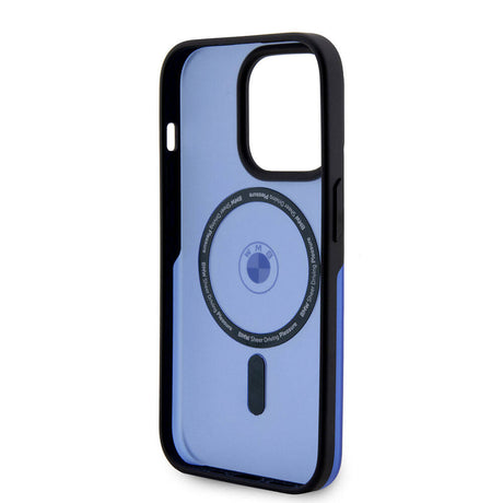 Apple iPhone 15 Pro Max Kılıf BMW Orjinal Lisanslı M-safe Şarj Özellikli IML Baskı Logolu Buzlu Mat Kapak