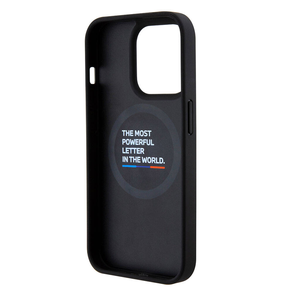 Apple iPhone 15 Pro Max Kılıf BMW Orjinal Lisanslı M-safe Şarj Özellikli M Logolu PU Karbon Kapak