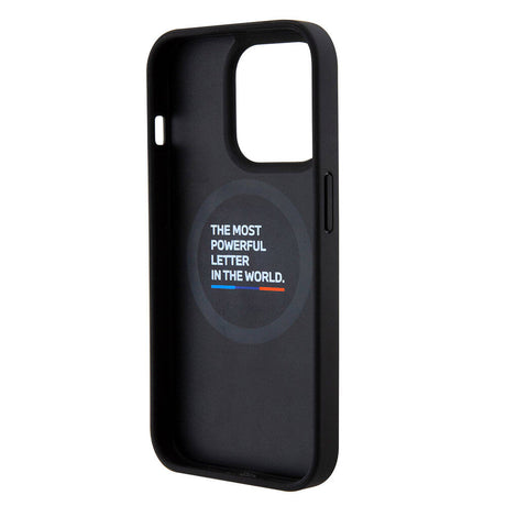 Apple iPhone 15 Pro Max Kılıf BMW Orjinal Lisanslı M-safe Şarj Özellikli M Logolu PU Karbon Kapak