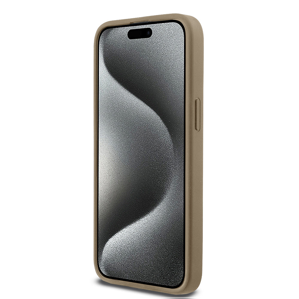 Apple iPhone 15 Pro Max Kılıf DKNY Orjinal Lisanslı M-safe Şarj Özellikli 3D Yazılı Grid Pattern Kapak