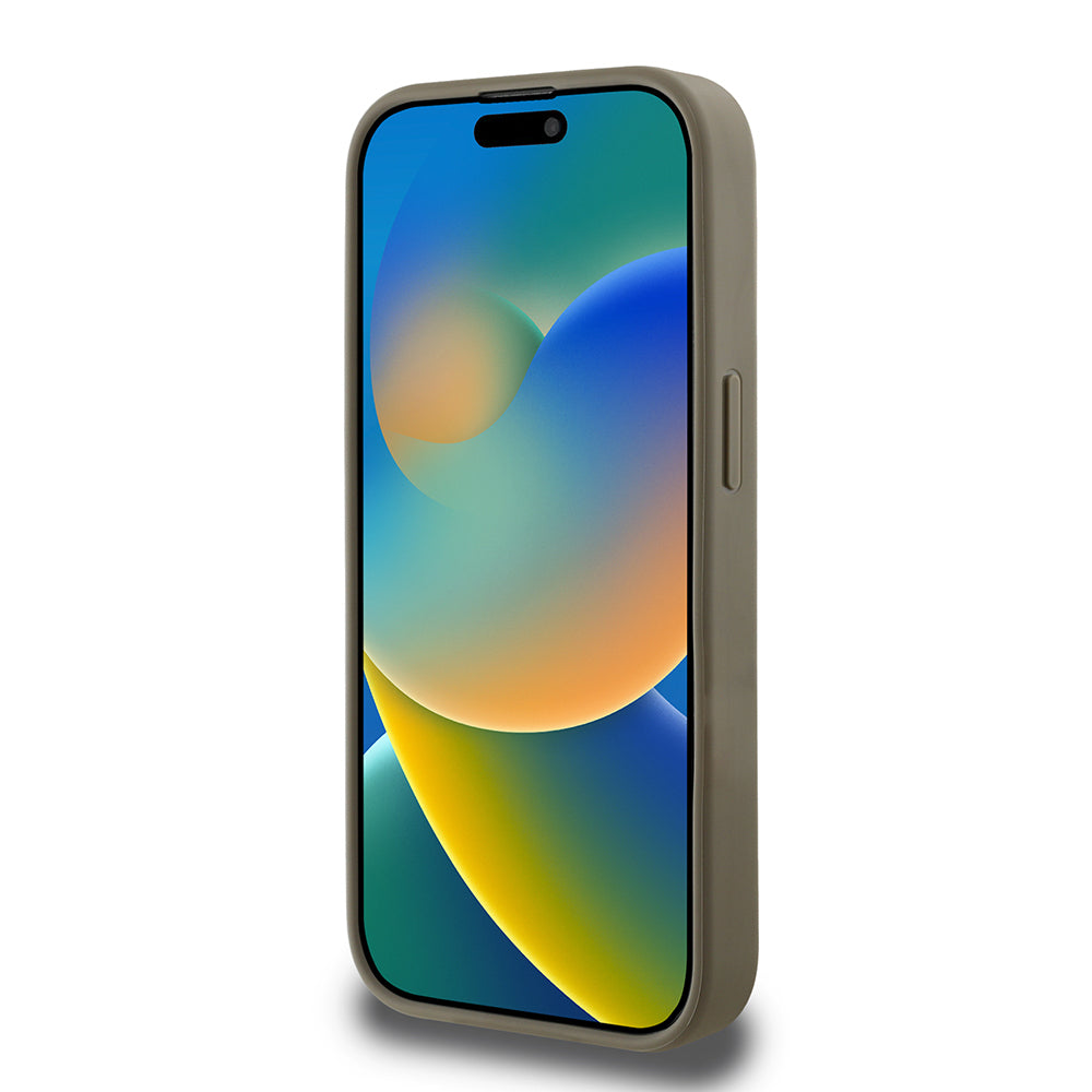 Apple iPhone 15 Pro Max Kılıf DKNY Orjinal Lisanslı Taşlı DKNY Yazılı Metalik Rhinestones PU Deri Kapak