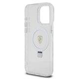 Apple iPhone 15 Pro Max Kılıf Ferrari M-safe Şarj Özellikli Standlı Buzlu Yüzey Dizayn Kapak