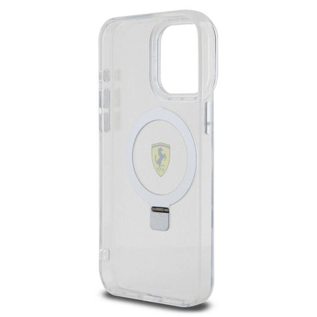 Apple iPhone 15 Pro Max Kılıf Ferrari M-safe Şarj Özellikli Standlı Buzlu Yüzey Dizayn Kapak