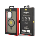 Apple iPhone 15 Pro Max Kılıf Ferrari Orjinal Lisanslı M-safe Şarj Özellikli Kontrast Bumper Kapak