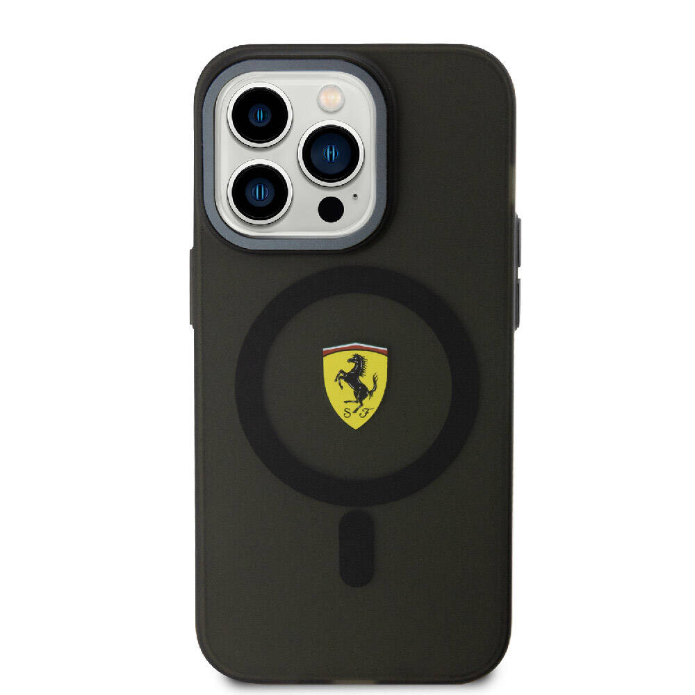 Apple iPhone 15 Pro Max Kılıf Ferrari Orjinal Lisanslı M-safe Şarj Özellikli Kontrast Bumper Kapak