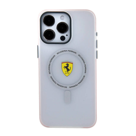 Apple iPhone 15 Pro Max Kılıf Ferrari Orjinal Lisanslı M-safe Şarj Özellikli Kontrast Bumper SF Ring Kapak