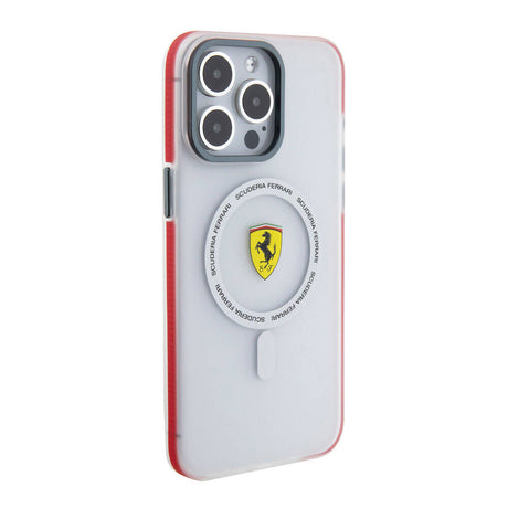Apple iPhone 15 Pro Max Kılıf Ferrari Orjinal Lisanslı M-safe Şarj Özellikli Kontrast Bumper SF Ring Kapak