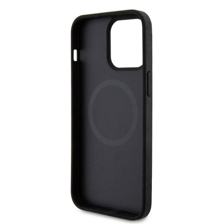 Apple iPhone 15 Pro Max Kılıf Ferrari Orjinal Lisanslı M-safe Şarj Özellikli Metal Logolu PU Karbon Kapak