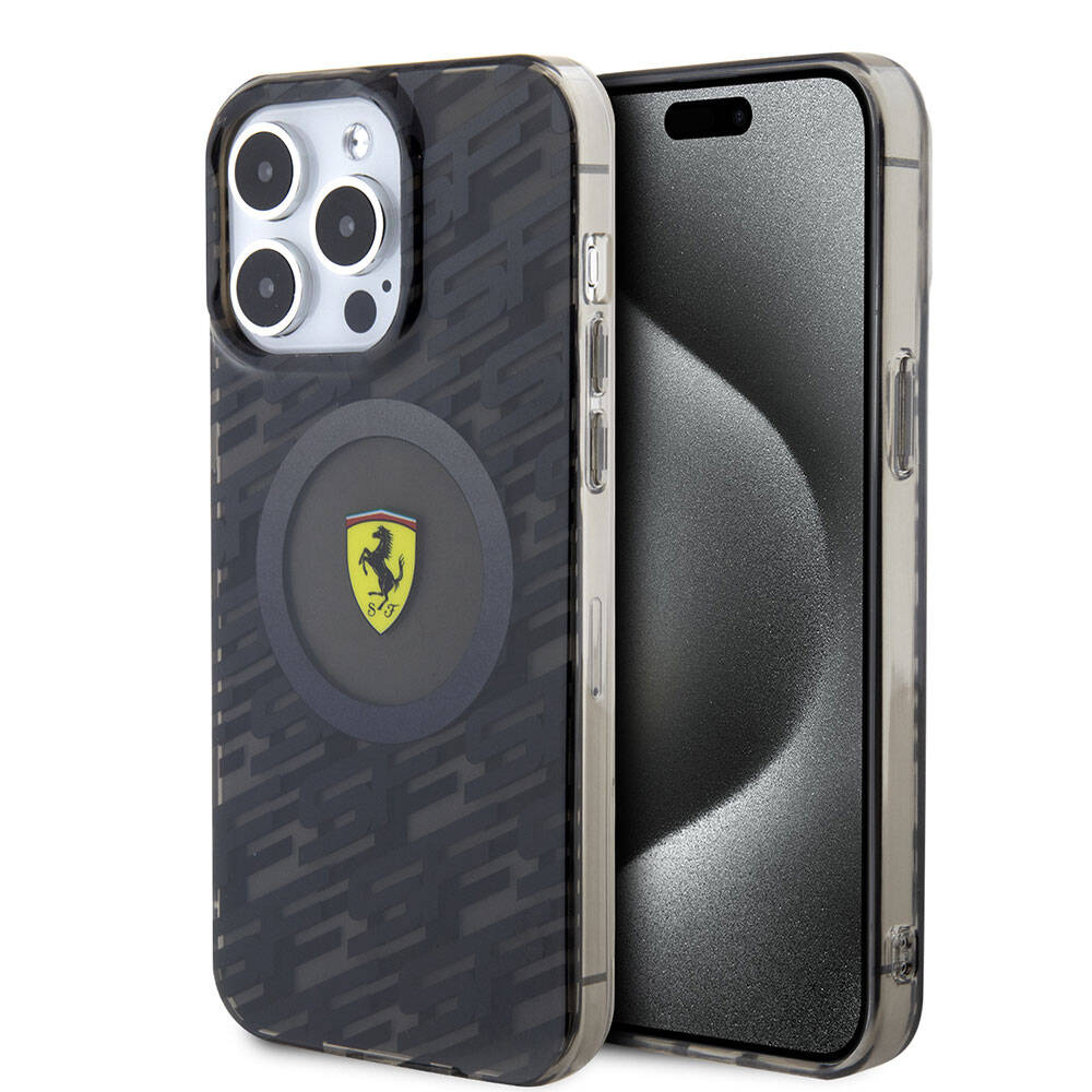 Apple iPhone 15 Pro Max Kılıf Ferrari Orjinal Lisanslı M-safe Şarj Özellikli Multi SF Kapak