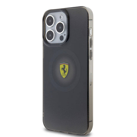 Apple iPhone 15 Pro Max Kılıf Ferrari Orjinal Lisanslı M-safe Şarj Özellikli Parçalanan Noktalar Desenli Kapak