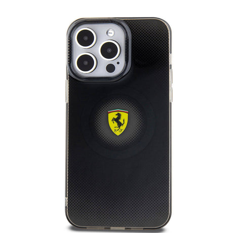 Apple iPhone 15 Pro Max Kılıf Ferrari Orjinal Lisanslı M-safe Şarj Özellikli Parçalanan Noktalar Desenli Kapak