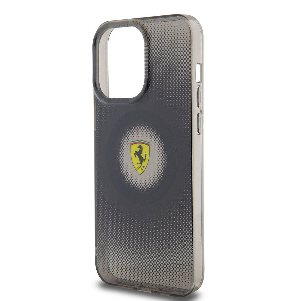 Apple iPhone 15 Pro Max Kılıf Ferrari Orjinal Lisanslı M-safe Şarj Özellikli Parçalanan Noktalar Desenli Kapak