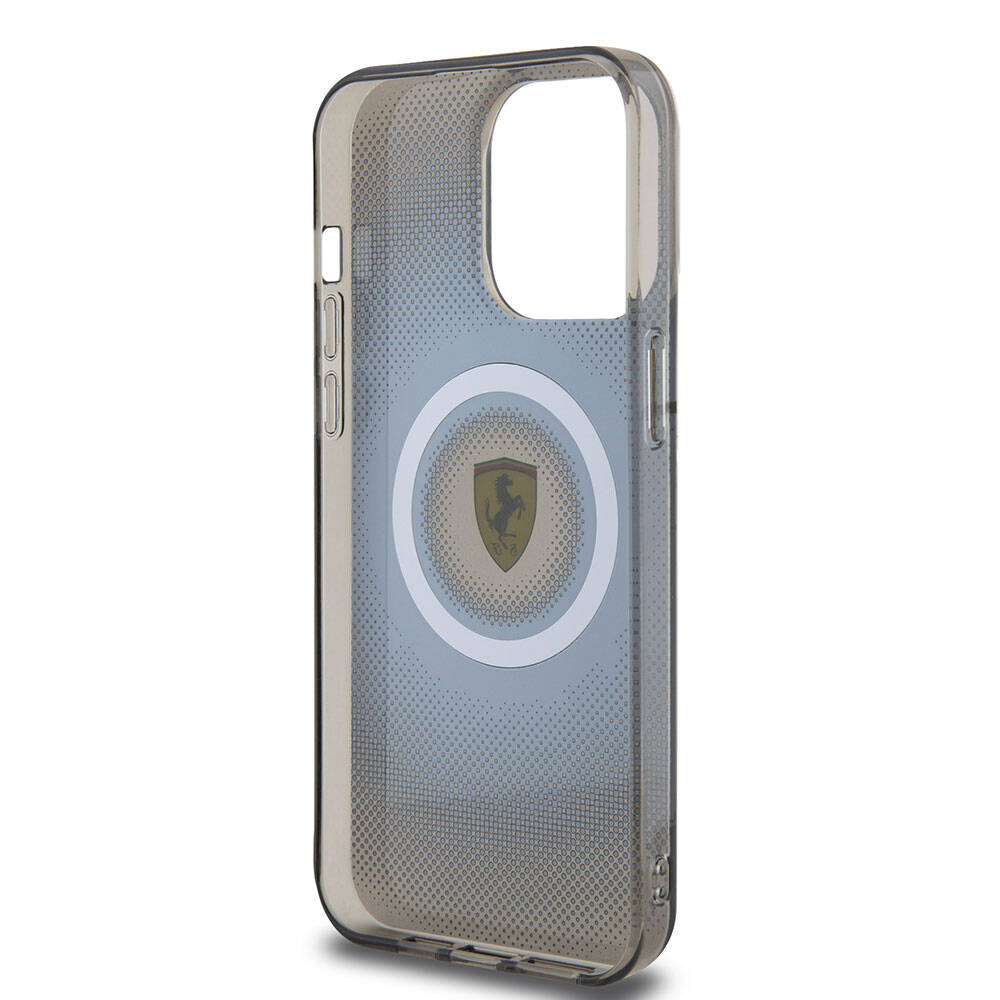 Apple iPhone 15 Pro Max Kılıf Ferrari Orjinal Lisanslı M-safe Şarj Özellikli Parçalanan Noktalar Desenli Kapak
