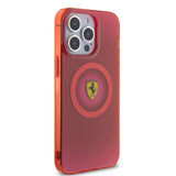 Apple iPhone 15 Pro Max Kılıf Ferrari Orjinal Lisanslı M-safe Şarj Özellikli Parçalanan Noktalar Desenli Kapak