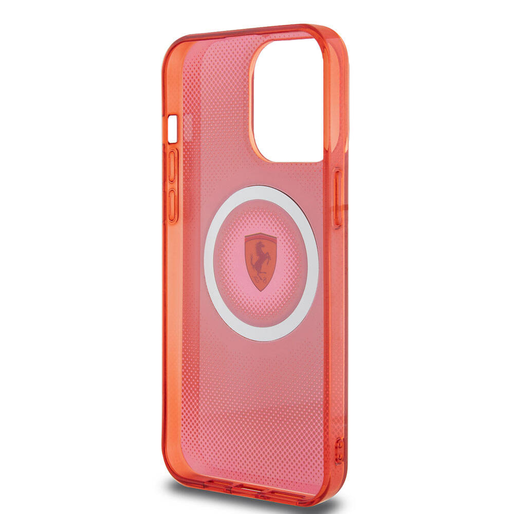 Apple iPhone 15 Pro Max Kılıf Ferrari Orjinal Lisanslı M-safe Şarj Özellikli Parçalanan Noktalar Desenli Kapak